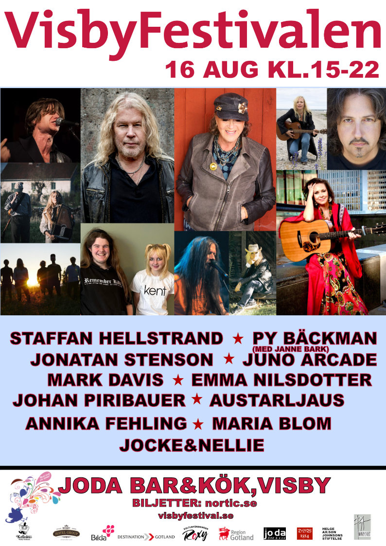 Visbyfestivalen collage på artister